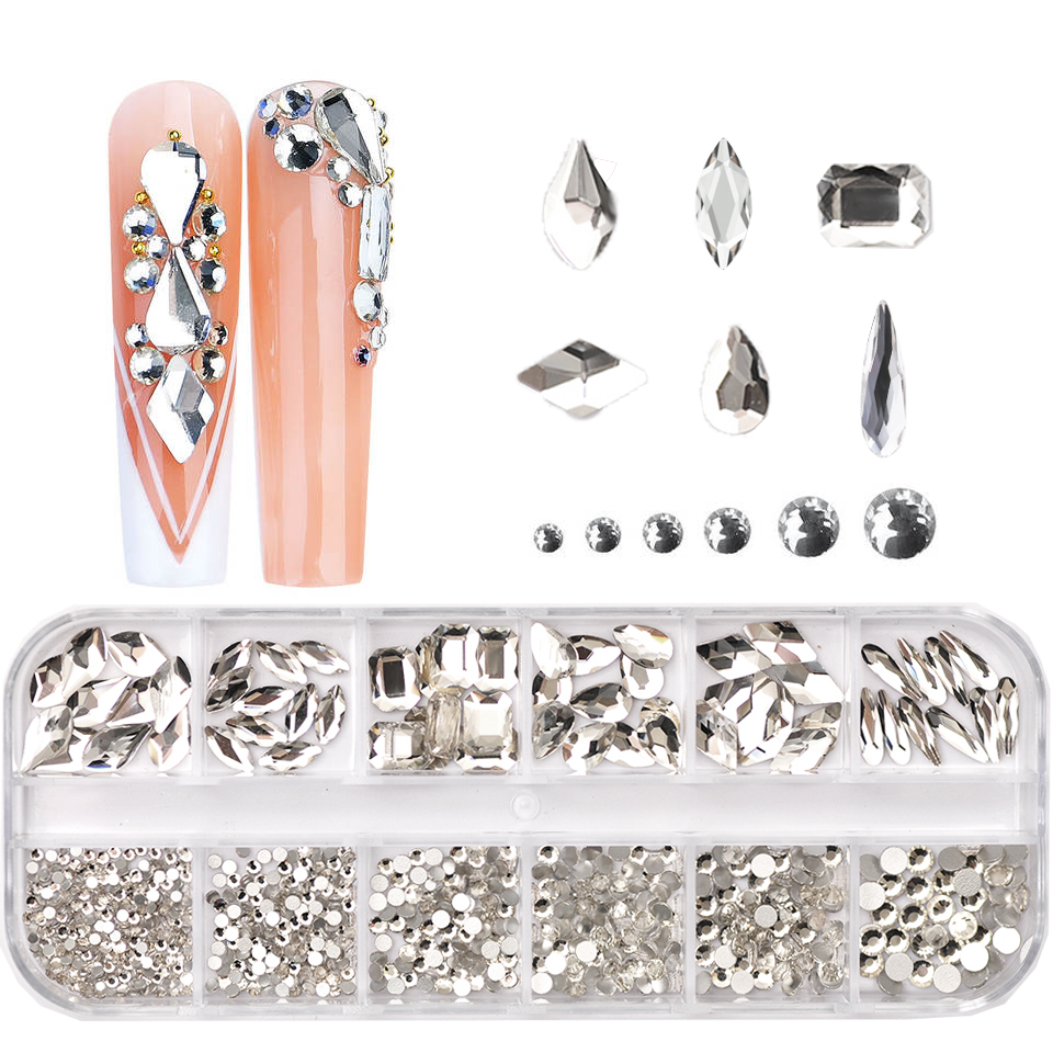 Tech Accessories Box - 12 griglie Clear Mixed size Nail